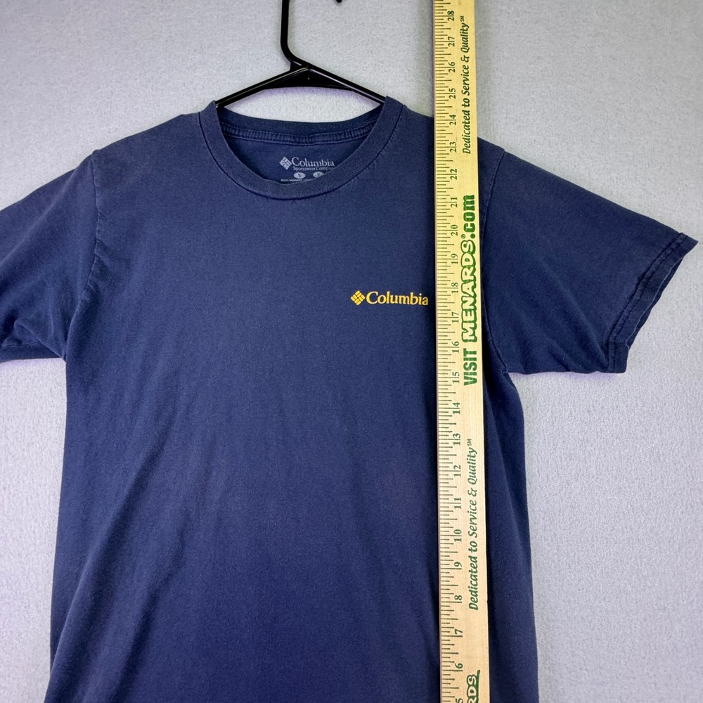 Columbia Shirt Men's Small Gorpcore Graphic‎ Tee Mountain Blue Short Sleeve - Picture 4 of 6